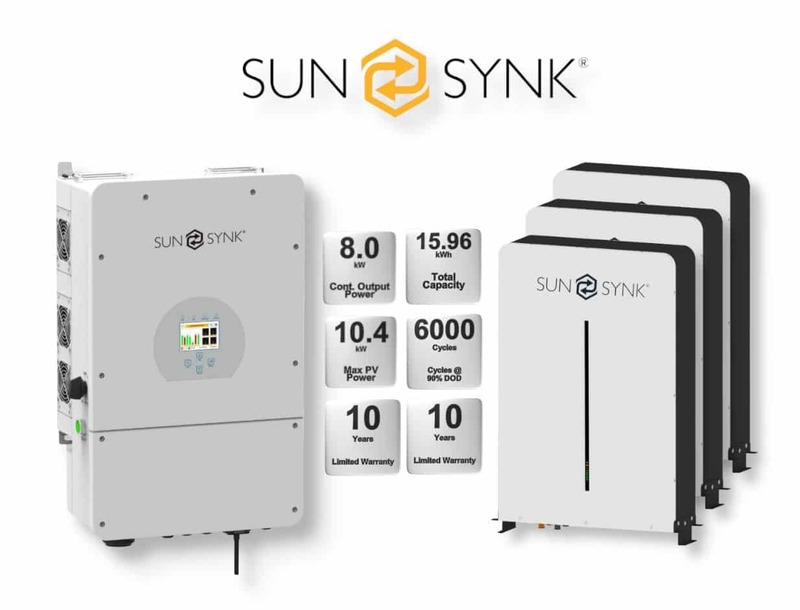 8.0 kW SUNSYNK Hybrid - SUNSYNK Combo, c/w 3 x 5.32 G kWh Lithium Batteries