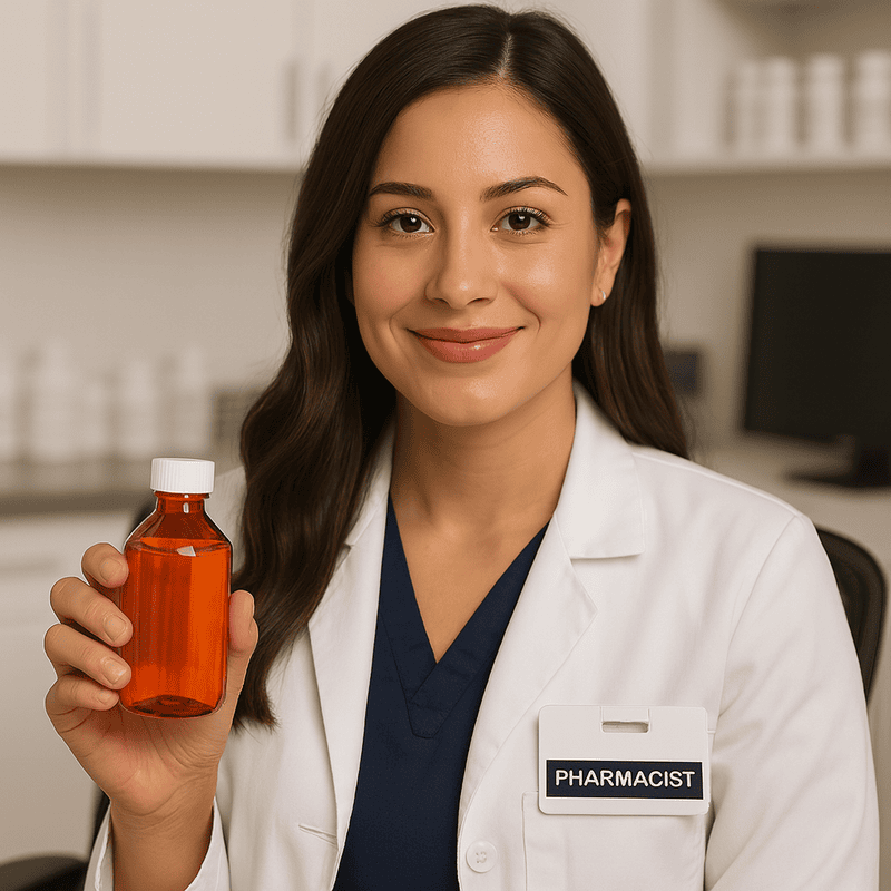 8oz Graduated Oval RX Bottles with Caps 100 count- Amber