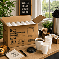 8oz Choice Paper Cup White Double Wall 10/50