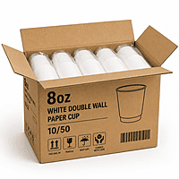 8oz Choice Paper Cup White Double Wall 10/50