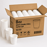 8oz Choice Paper Cup White Double Wall 10/50