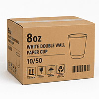 8oz Choice Paper Cup White Double Wall 10/50