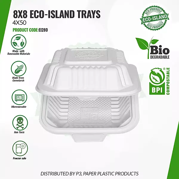 8x8 Eco-Island No Div Trays 10/20