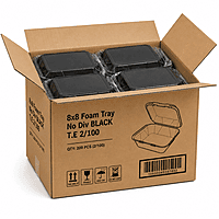 8x8 Foam Tray No Div BLACK T.E 2/100