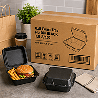 8x8 Foam Tray No Div BLACK T.E 2/100