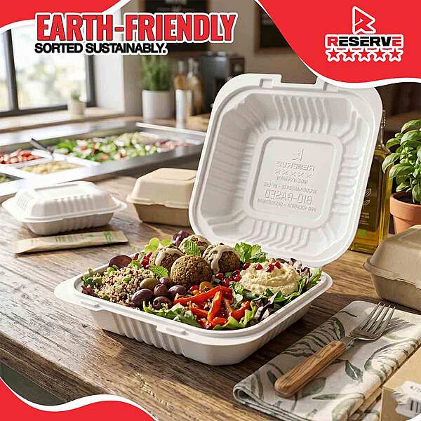 8x8x2 Degradable PP Reserve Tray 4/50 - 1C PP White