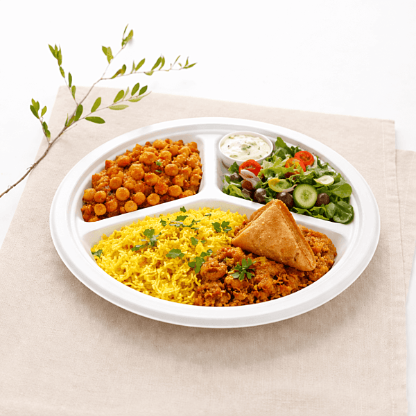 10 Inch 3CP Bagasse Plate | Compartment Plates | Best For Meal Serving