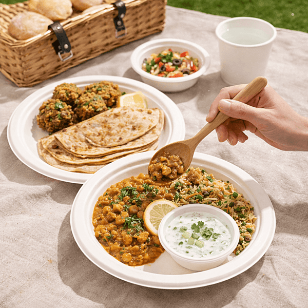 9 Inch Bagasse Plate Round | Disposable Plates | Best For Snacks & Desserts