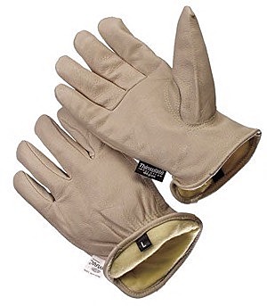 Prem grain pigskin driver, keystone thumb, 100 gram 3M thinsulate lined, Kevlar sewn, leather hem