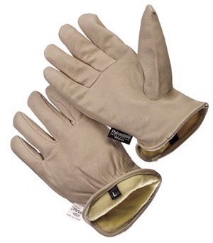 Prem grain pigskin driver, keystone thumb, 100 gram 3M thinsulate lined, Kevlar sewn, leather hem