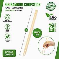 9" Chopstick Bamboo Plain Eco-Island 30/100