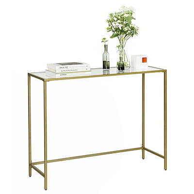 Riverside Golden Frame  with Glass Top Console Table Riverside Golden Frame  with Glass Top Console Table