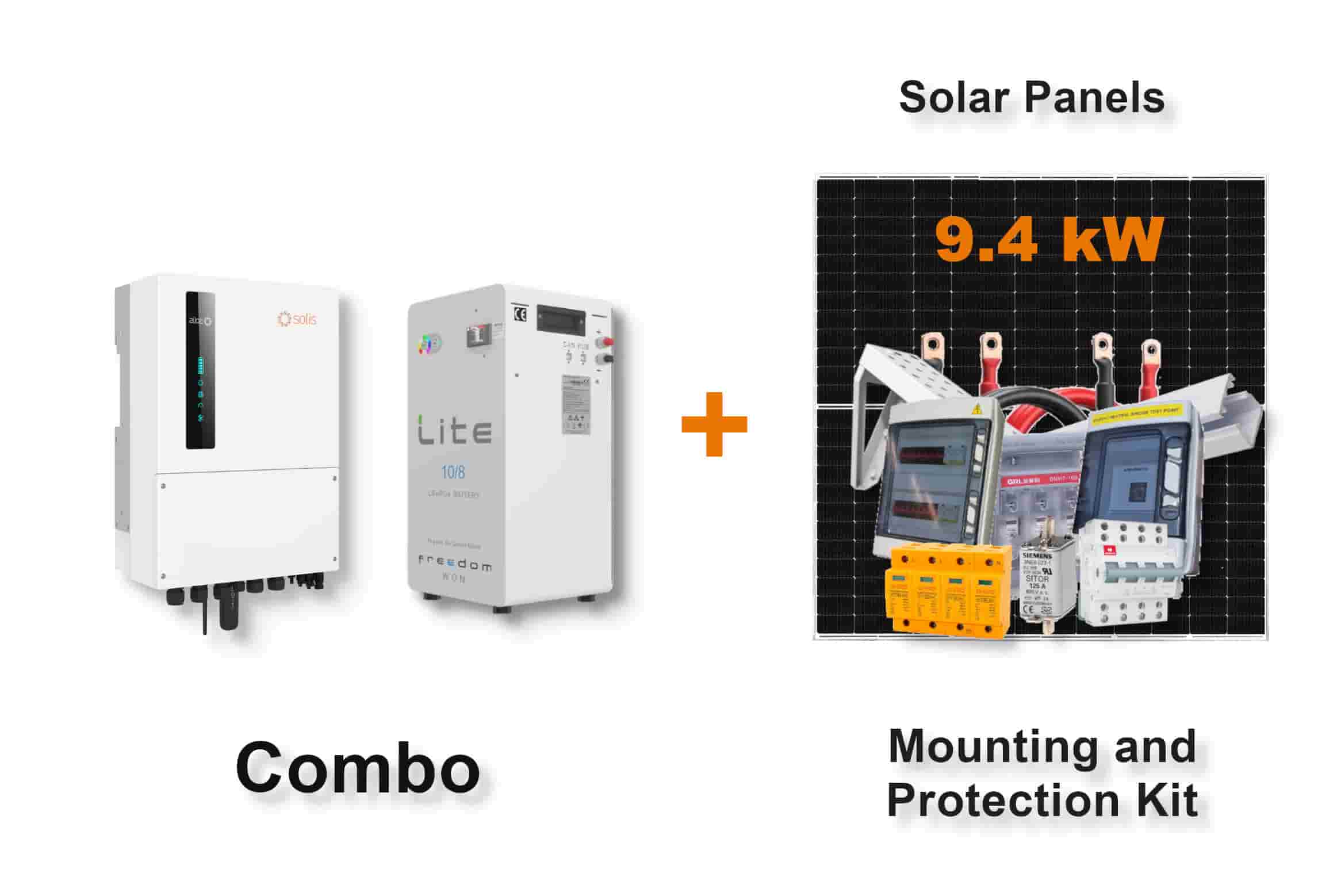 6.0 kW SOLIS S6 Hybrid - FREEDOM WON Combo, c/w 10.0 kWh Lithium Battery