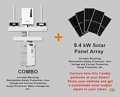 6.0 kW SOLIS S6 Hybrid - FREEDOM WON Combo, c/w 10.0 kWh Lithium Battery