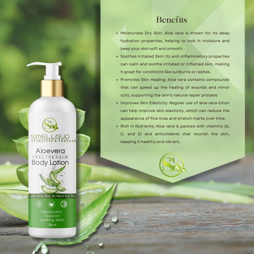 Alovera Lotion with Aloe Vera & Vitamin E, Intense Moisturising Formula, Hydrates, Lightens Blemishes and Makes Skin Soft and Healthy, Non-Greasy, 100 ml