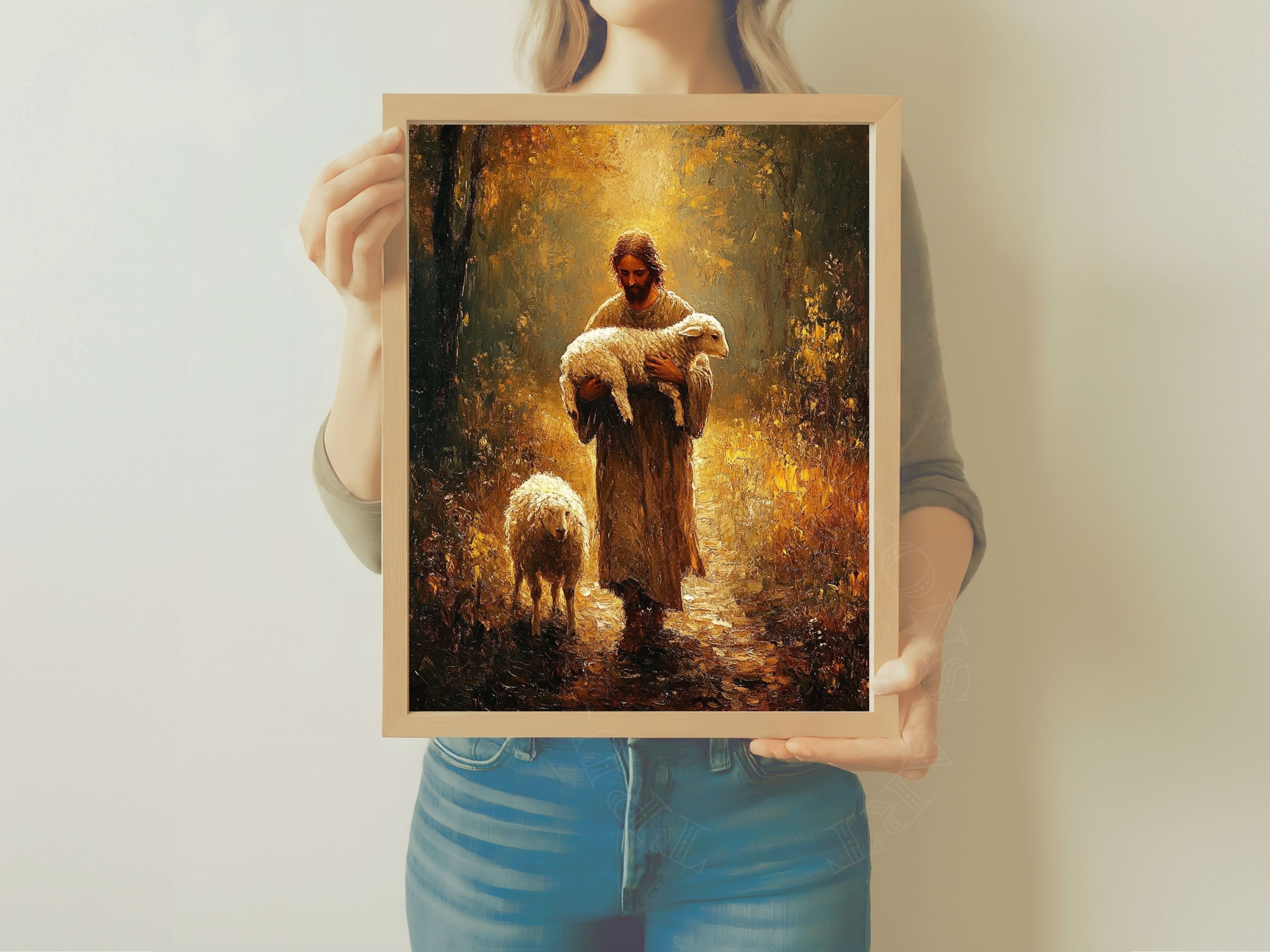 The Good Shepherd Print: Jesus with Lamb, Christian Home Decor | Fine Art Print
