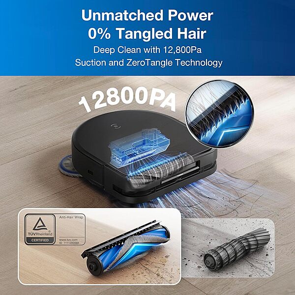 Ecovacs DEEBOT X5 PRO OMNI Robot Vacuum Cleaner - OMNI Station, 12,800Pa Suction, 260min Runtime