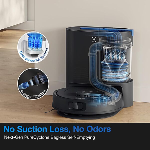 Ecovacs DEEBOT N20e PLUS Robot Vacuum Cleaner - Bagless - 10,000Pa Suction, 350min Runtime - UNBOXED DEAL (BOX SLIGHTLY DAMAGED)-White