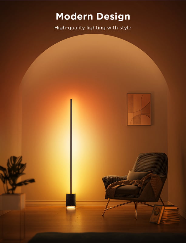 Govee Floor Lamp Pro RGBICWW Smart Floor Lamp with Speaker - 1.7m - Black