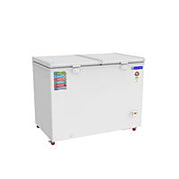 Blue Star CF5-330NEYW Chest Freezer with Food Items Stored Inside Blue Star CF5-330NEYW Chest Freezer with Food Items Stored Inside