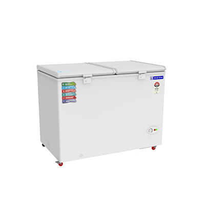 Blue Star Hard Top 400 Litre Deep Freezer - Front View with Both Doors Closed Blue Star Hard Top 400 Litre Deep Freezer - Front View with Both Doors Closed