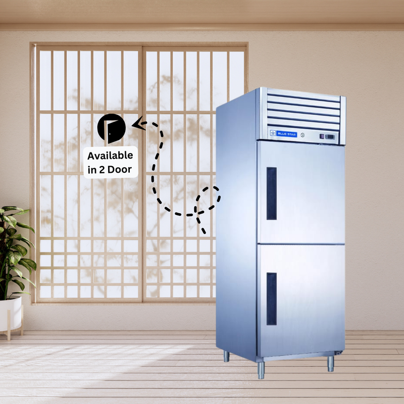 Energy-efficient Blue Star Reach-In Chiller with eco-friendly refrigerant.