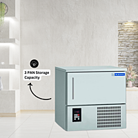 Rapid freezing process in action on a Blue Star BF03G Blast Freezer.