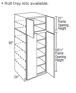 Omni Wide Utility Double Door 24" x 90" - Snow