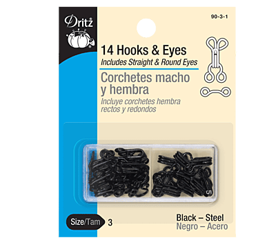 HOOKS AND EYES Sz3-14ct