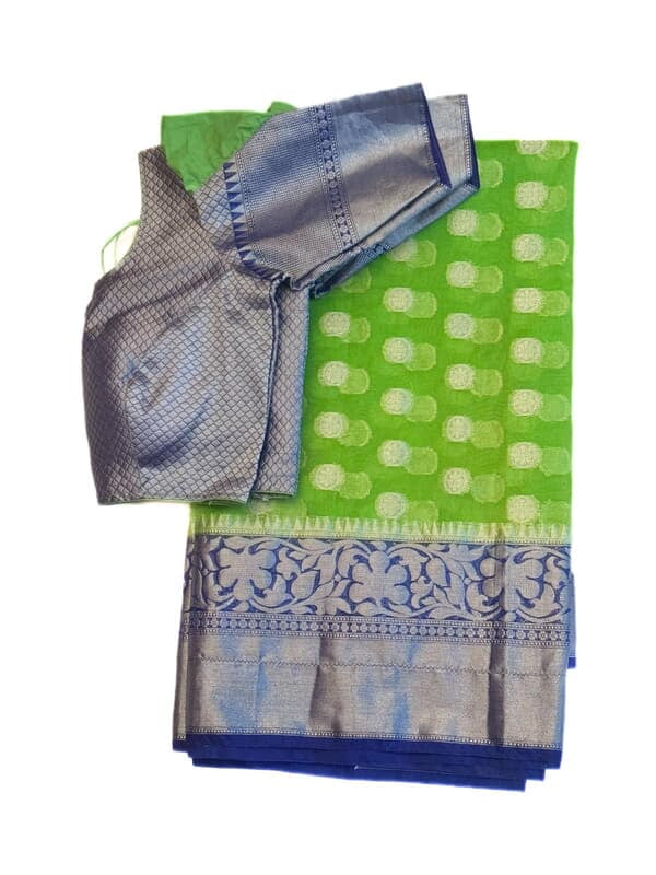 M769: Beautiful Banarasi Organza Saree With Stitched Blouse M769: Beautiful Banarasi Organza Saree With Stitched Blouse