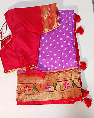 D168: Ready To Ship Beautiful Soft Silk Saree With Stitched Blouse