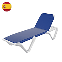 Eva Pro Sun Lounger | White Frame | Blue Fabric | EPT/BL-01/00 | Balliu