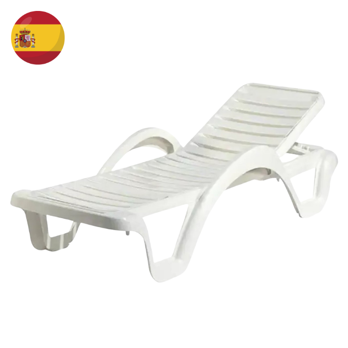 Carmen T Sun Lounger | White Frame | White Slats | CAT-T/BL-BL | Balliu