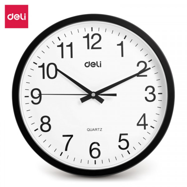 DELI E9005 WALL CLOCK 33x29x4cm BLACK