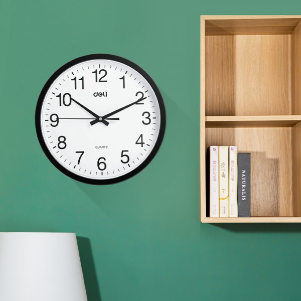 DELI E9005 WALL CLOCK 33x29x4cm BLACK