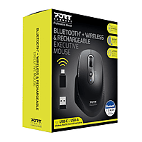 Port Connect Bluetooth Wireless and Rechargeable Executive Mouse - Black