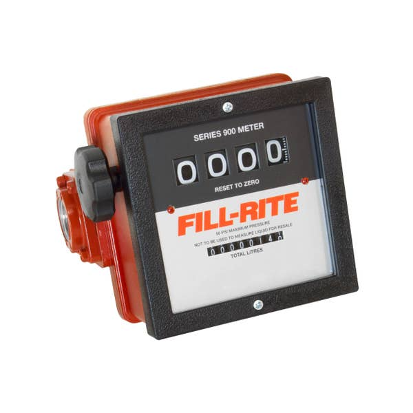 FILL RITE 6-40 GPM 4-Digit Mechanical Fuel Transfer Meter, Gallons
