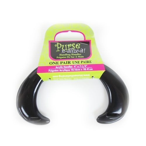 Coppia Manici per borse fatte a mano mod. a C colore Nero Coppia Manici per borse fatte a mano mod. a C colore Nero