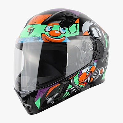STEELBIRD SBA-21 RAPTOR COMIC GLOSSY BLACK/GREEN C/V (M)