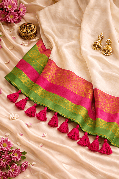 Mul Cotton with Kanchi Border