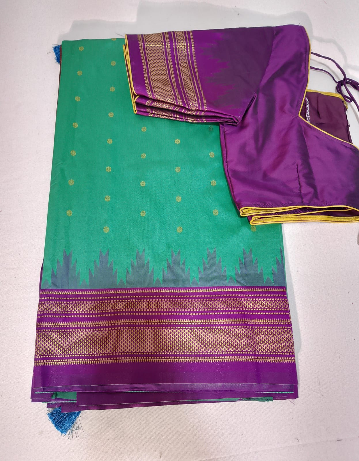 N335: Ready To Ship Beautiful Paithani Silk Saree With Stitched Blouse