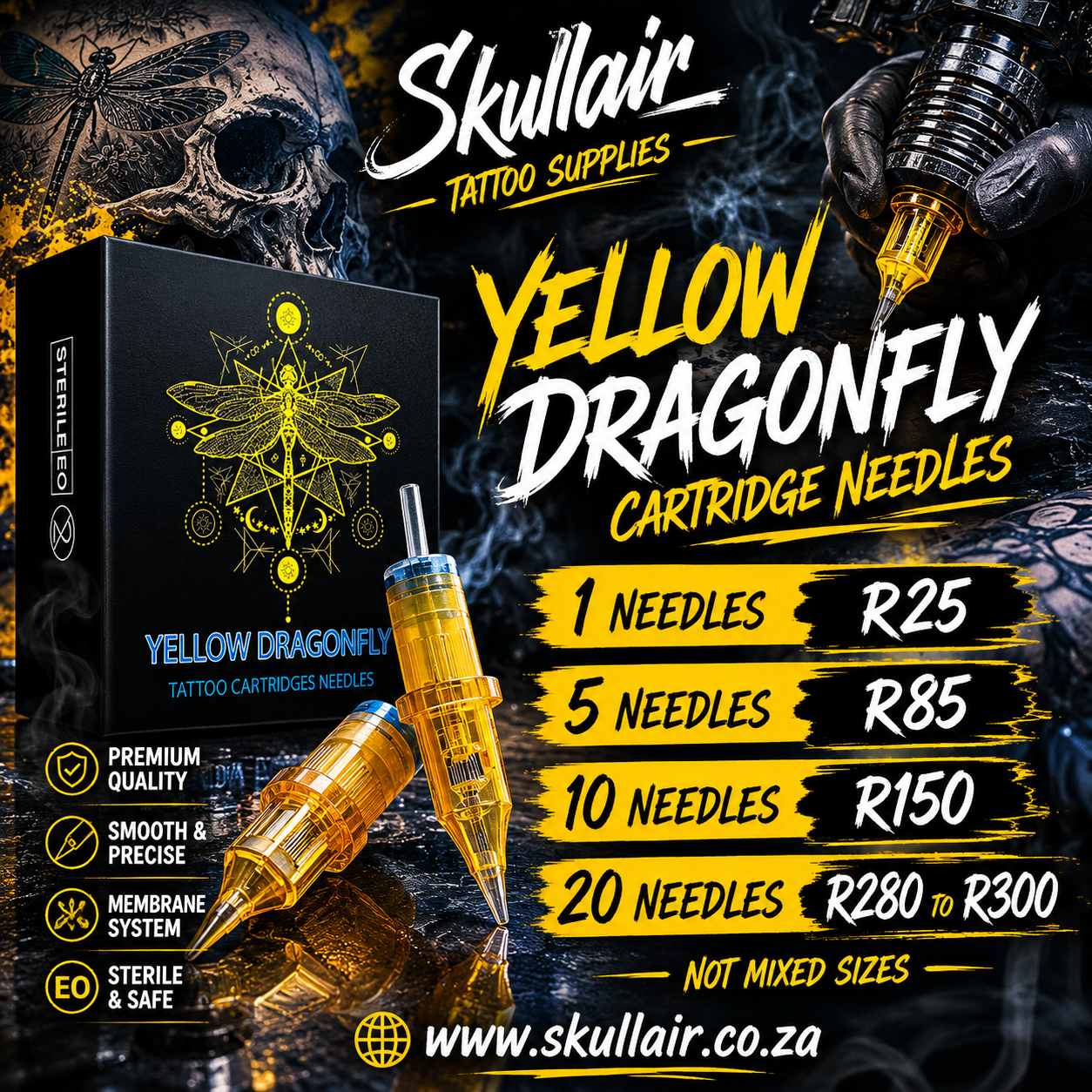 7RL - 9RL - 11RL - 14RL Liner Needles Yellow dragonfly