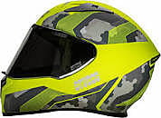 STUDDS THUNDER D5 MATT NEON YELLOW N5 YELLOW C/V (L) WITH SPOILER AND MIRROR VISOR