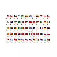 World Cup Round flag base 48 Country Package (with flag 14cm*20cm)