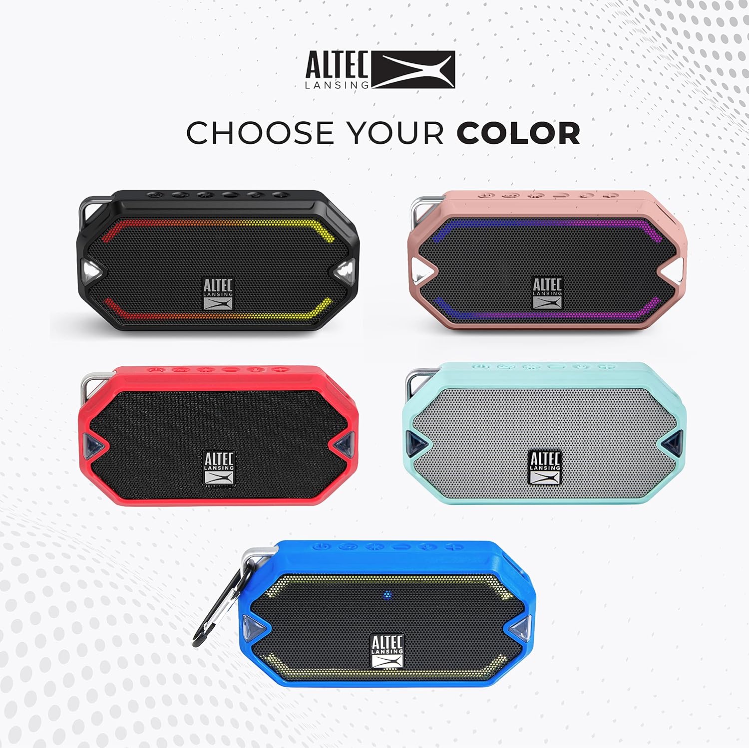 Altec Lansing HydraMini Wireless Bluetooth Speaker, IP67 Waterproof, USB-C Rechargeable