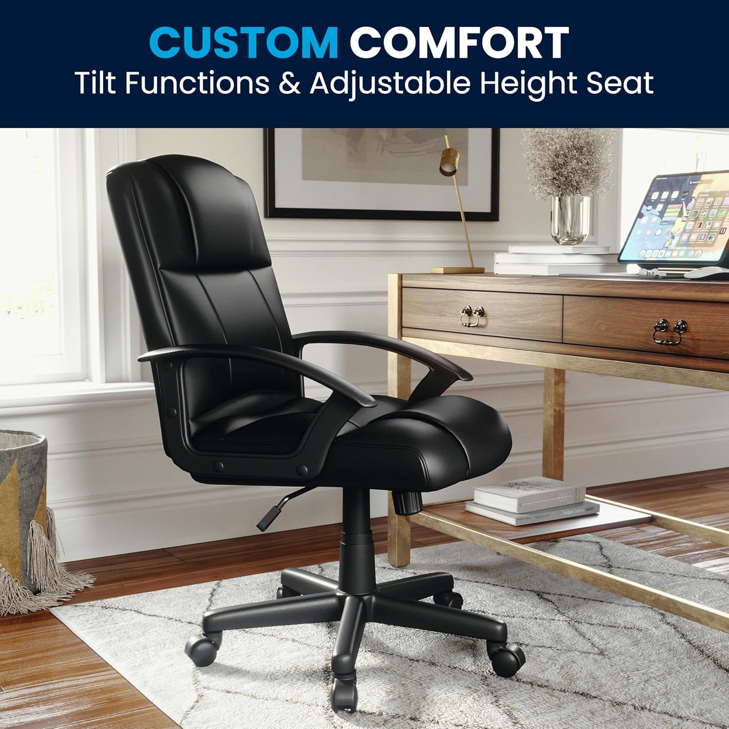 Flash Furniture Coffman Flash Fundamentals Mid-Back LeatherSoft Office and Gaming Chair