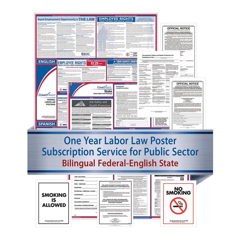 ComplyRight Federal (Bilingual), State and Public Sector (English) Labor Law 1-Year Poster Service, Puerto Rico (U1200CBOPSECPR)