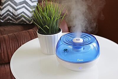 Crane Personal Ultrasonic Cool Mist Travel Humidifier and Vaporizer for Congestion Relief, 360° Adjustable Nozzle