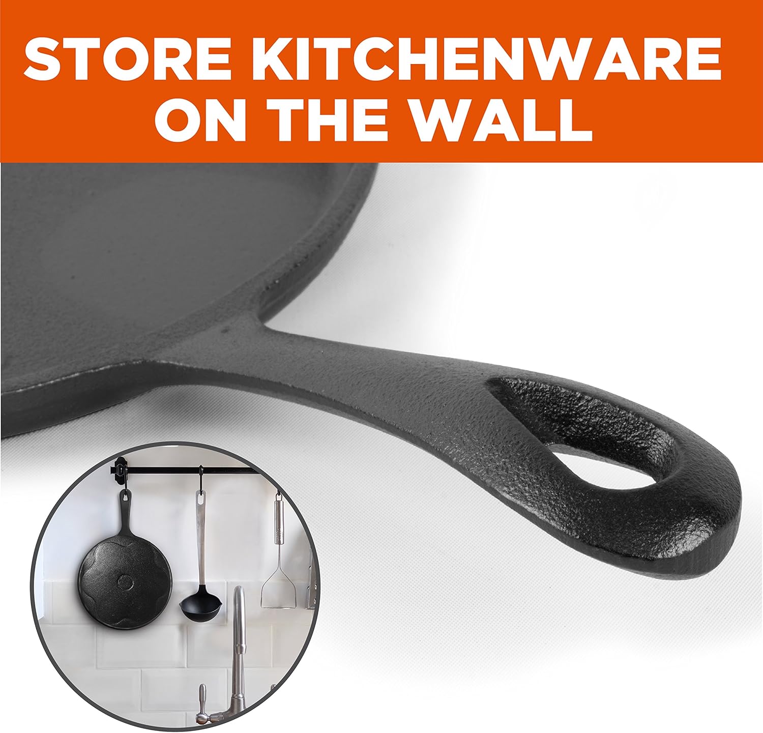 COMMERCIAL CHEF Preseasoned Cast Iron Round Griddle Pan