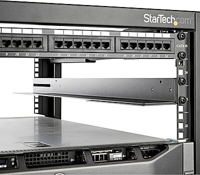 StarTech.com 1U 19 inch Server Rack Rails - 24-36 inch Adjustable Depth - Universal 4 Post Rack Mount Rails - Network Equipment/Server/UPS Mounting Rail Kit HPE ProLiant Dell PowerEdge (UNIRAILS1UB)